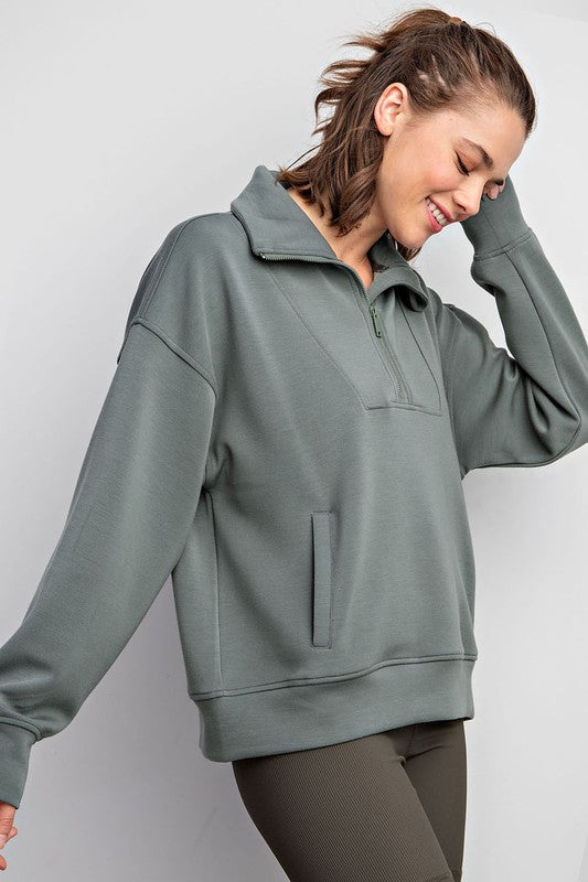 Molly Quarter Zip Funnel Neck Pullover