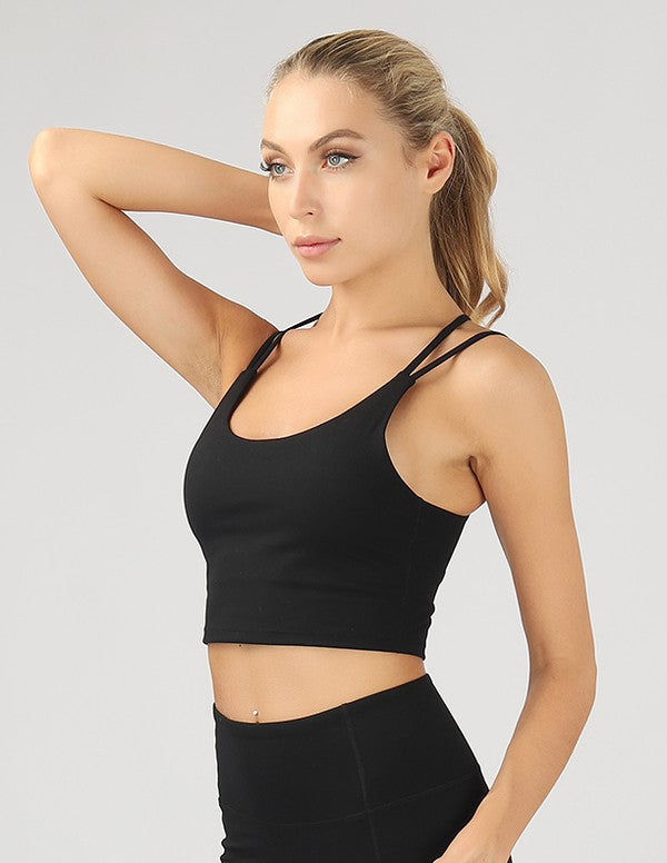 Orpah Split Shoulder Strap Crop Top