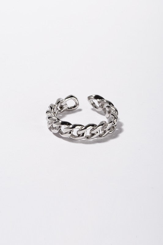 Open chain ring - silver