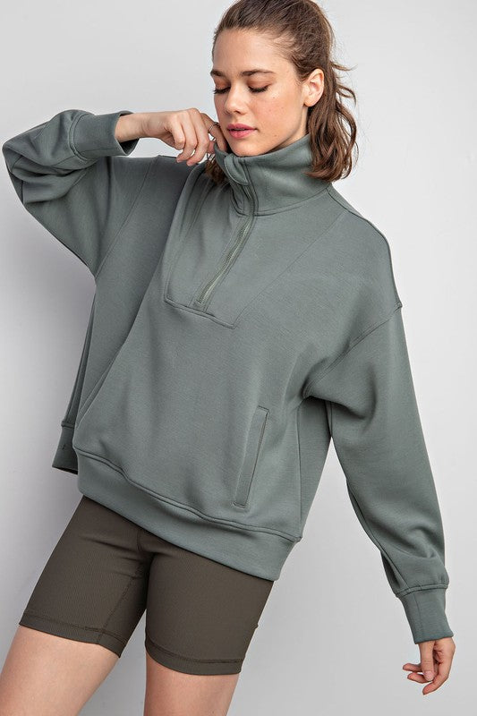 Molly Quarter Zip Funnel Neck Pullover