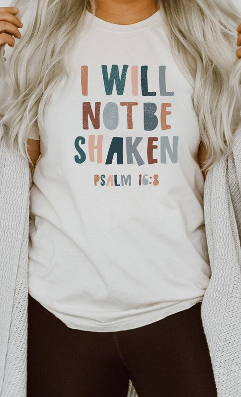 I Will Not Be Shaken Easter Christian Graphic Tee