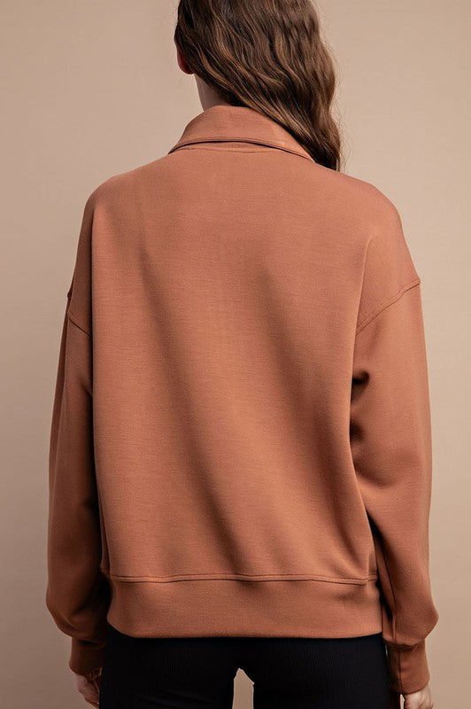 Molly Quarter Zip Funnel Neck Pullover