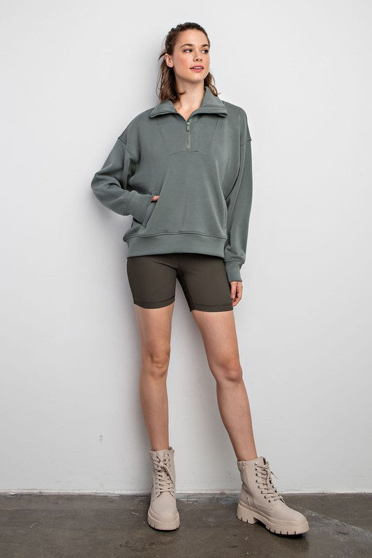 Molly Quarter Zip Funnel Neck Pullover