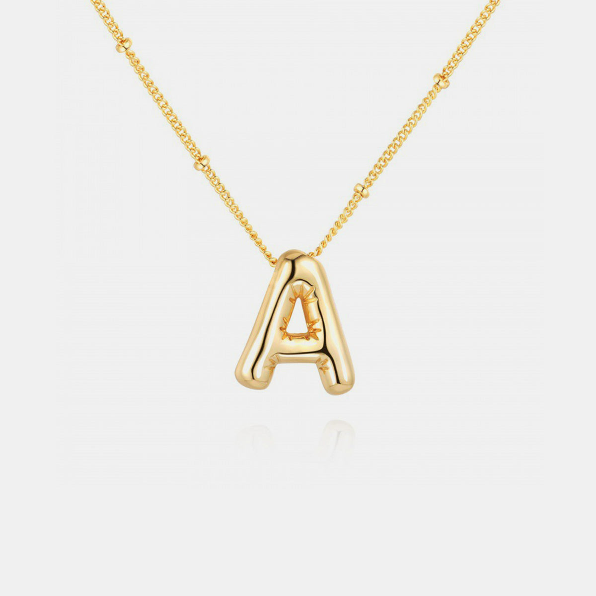 Gold-Plated Letter Pendant Necklace