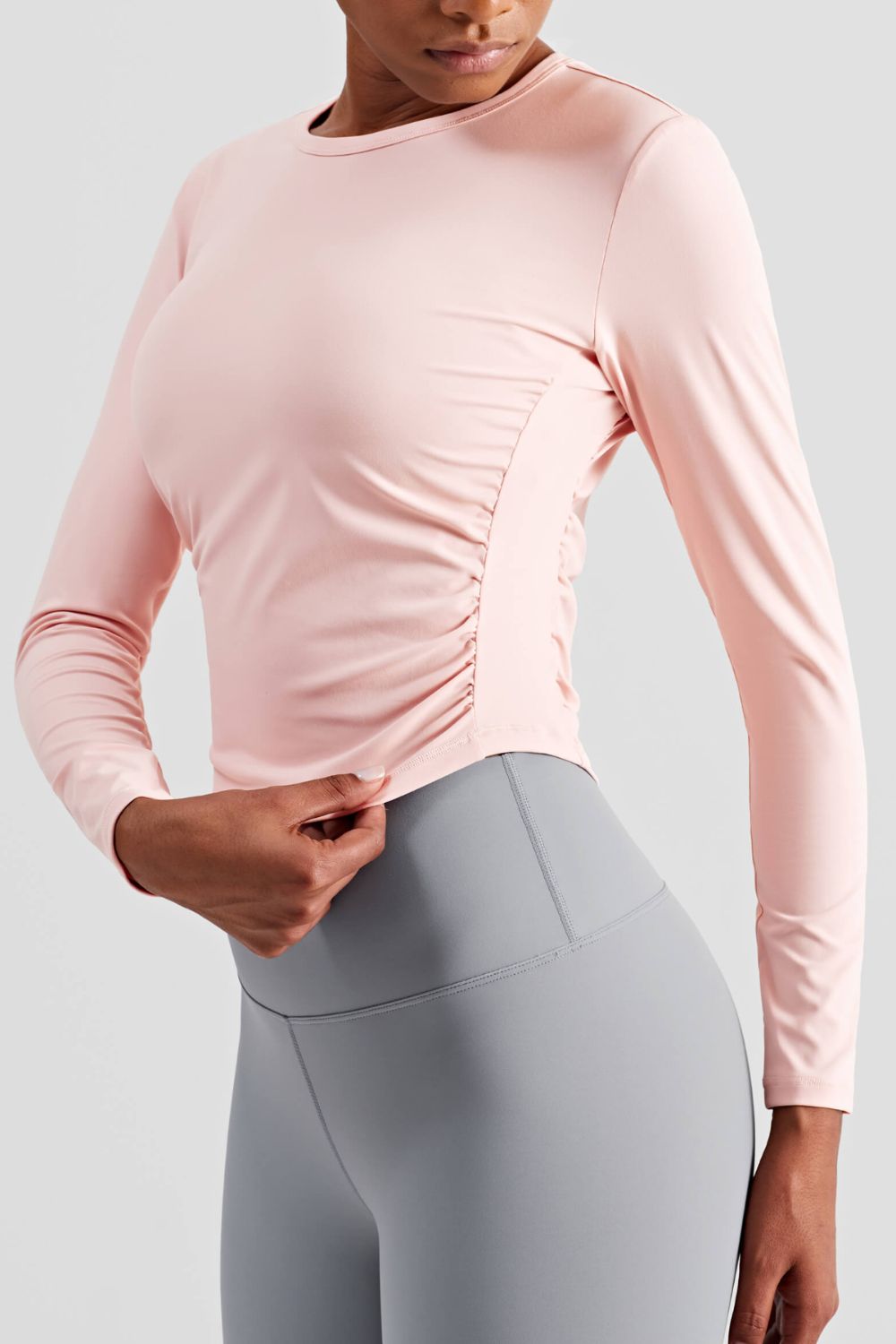 Gathered Detail Long Sleeve Sports Top