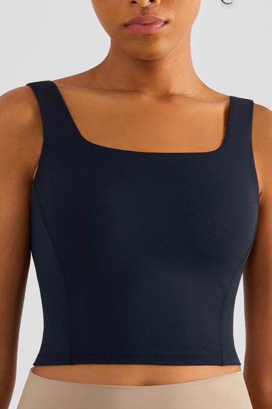 Square Neck Cropped Sports Tank