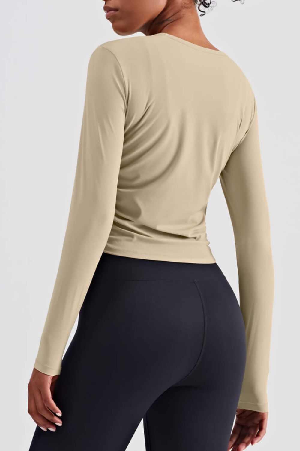 Gathered Detail Long Sleeve Sports Top