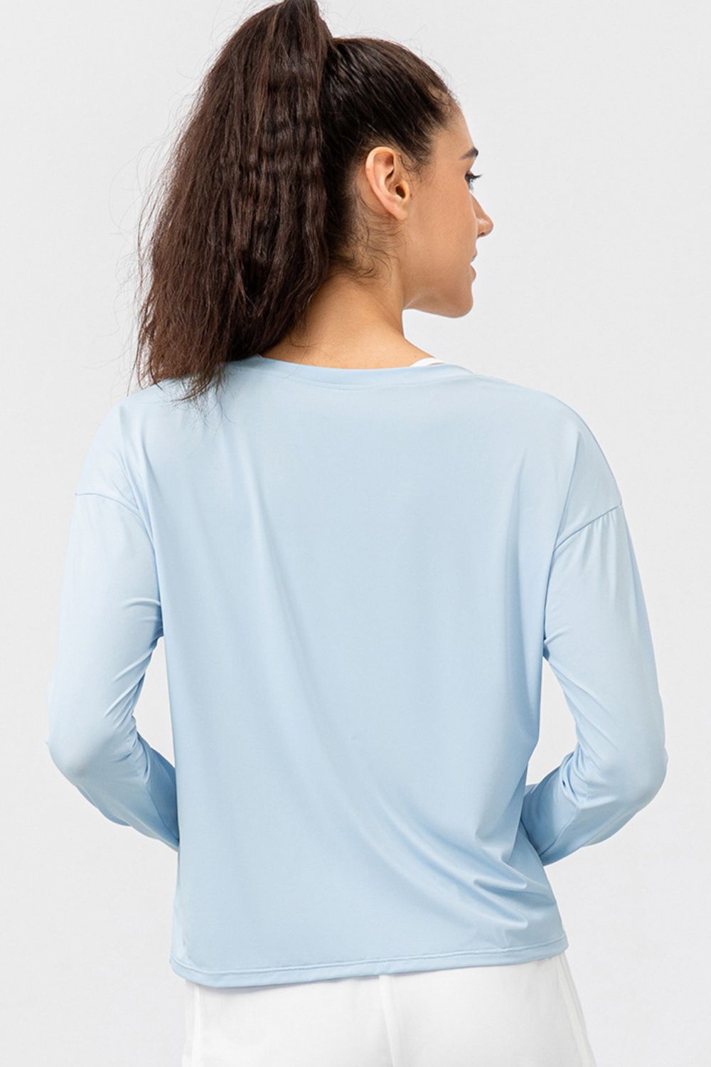 Breathable Round Neck Dropped Shoulder Top