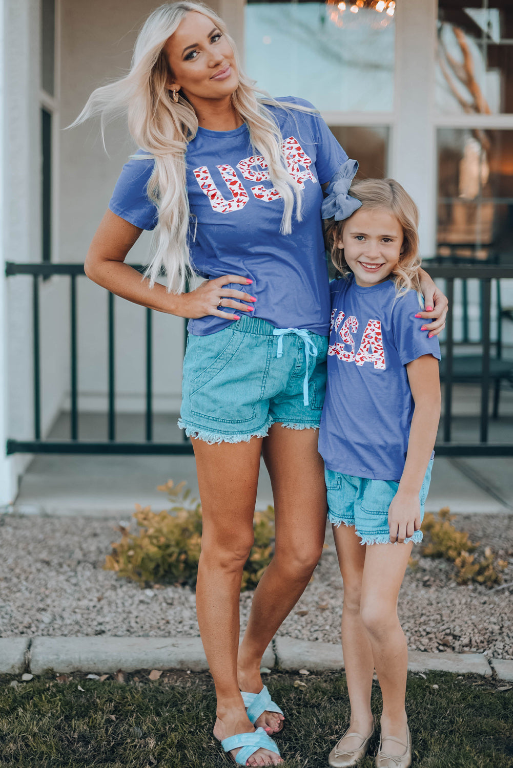 Girls USA Leopard Graphic Tee