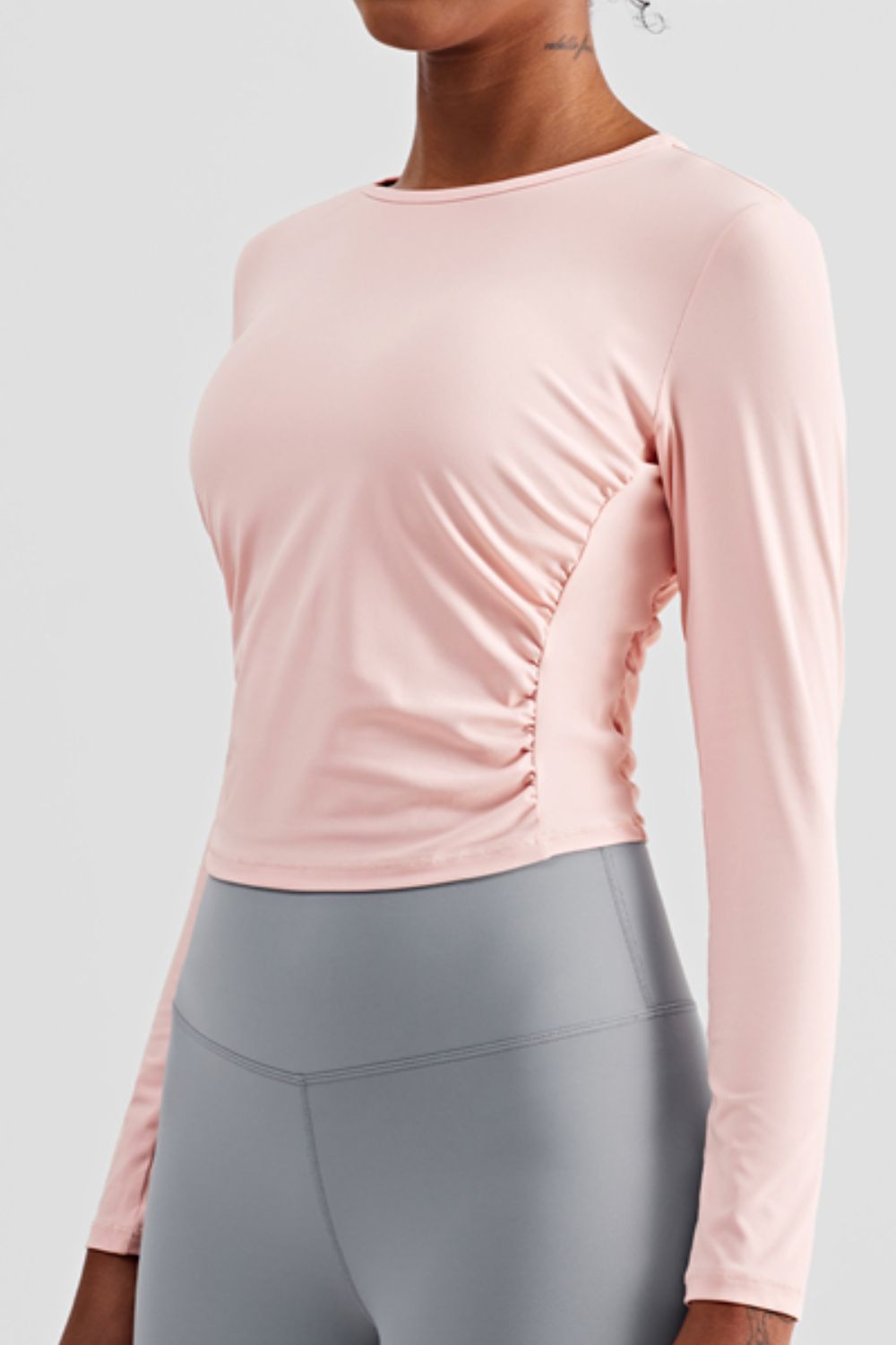 Gathered Detail Long Sleeve Sports Top