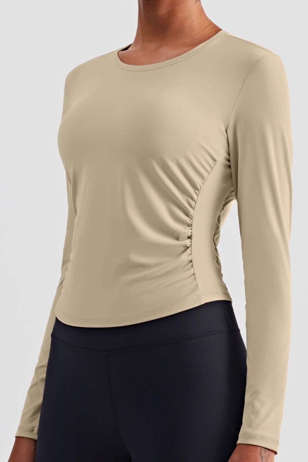 Gathered Detail Long Sleeve Sports Top