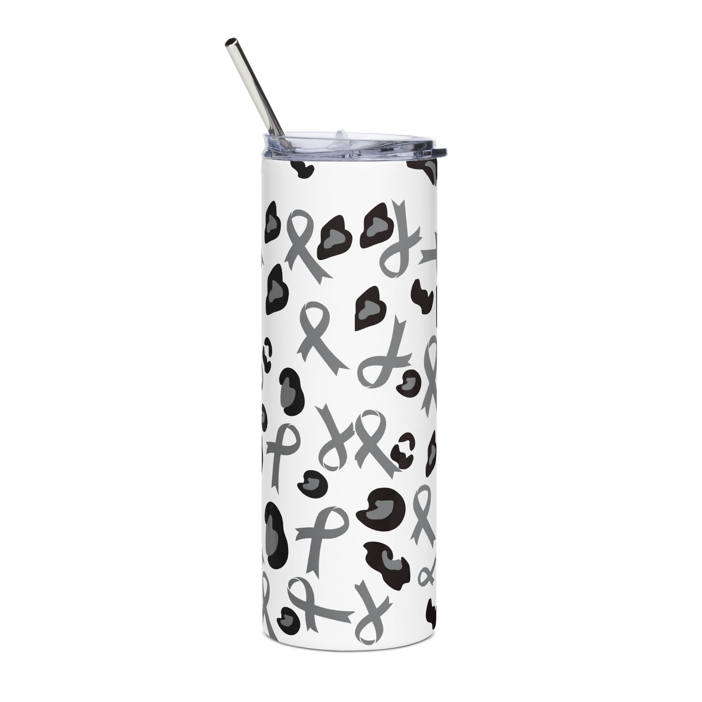 Gray & Cheetah Stainless steel tumbler