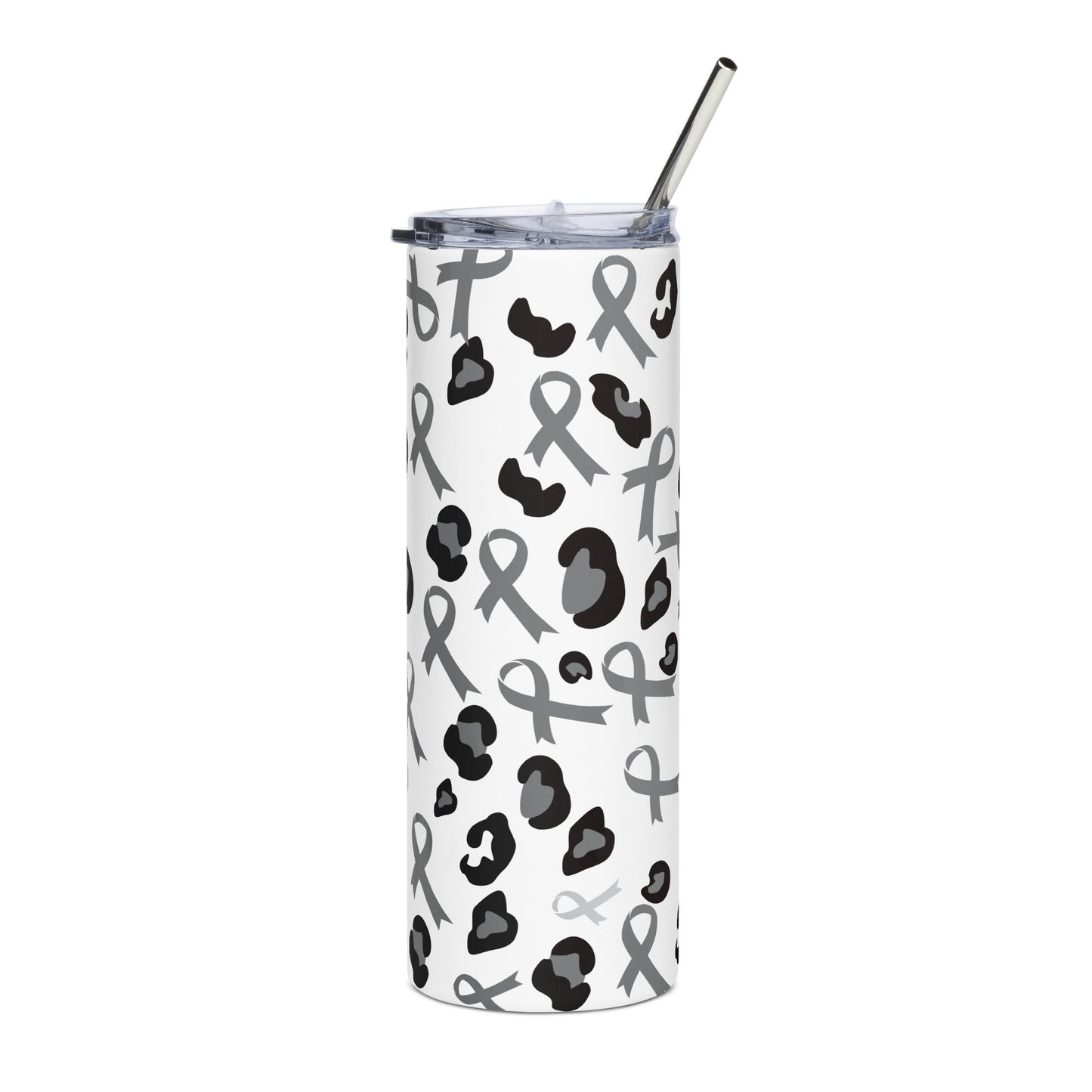 Gray & Cheetah Stainless steel tumbler