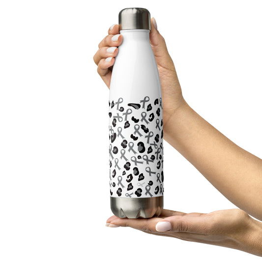 Gray & Cheetah Stainless Steel Water Bottle