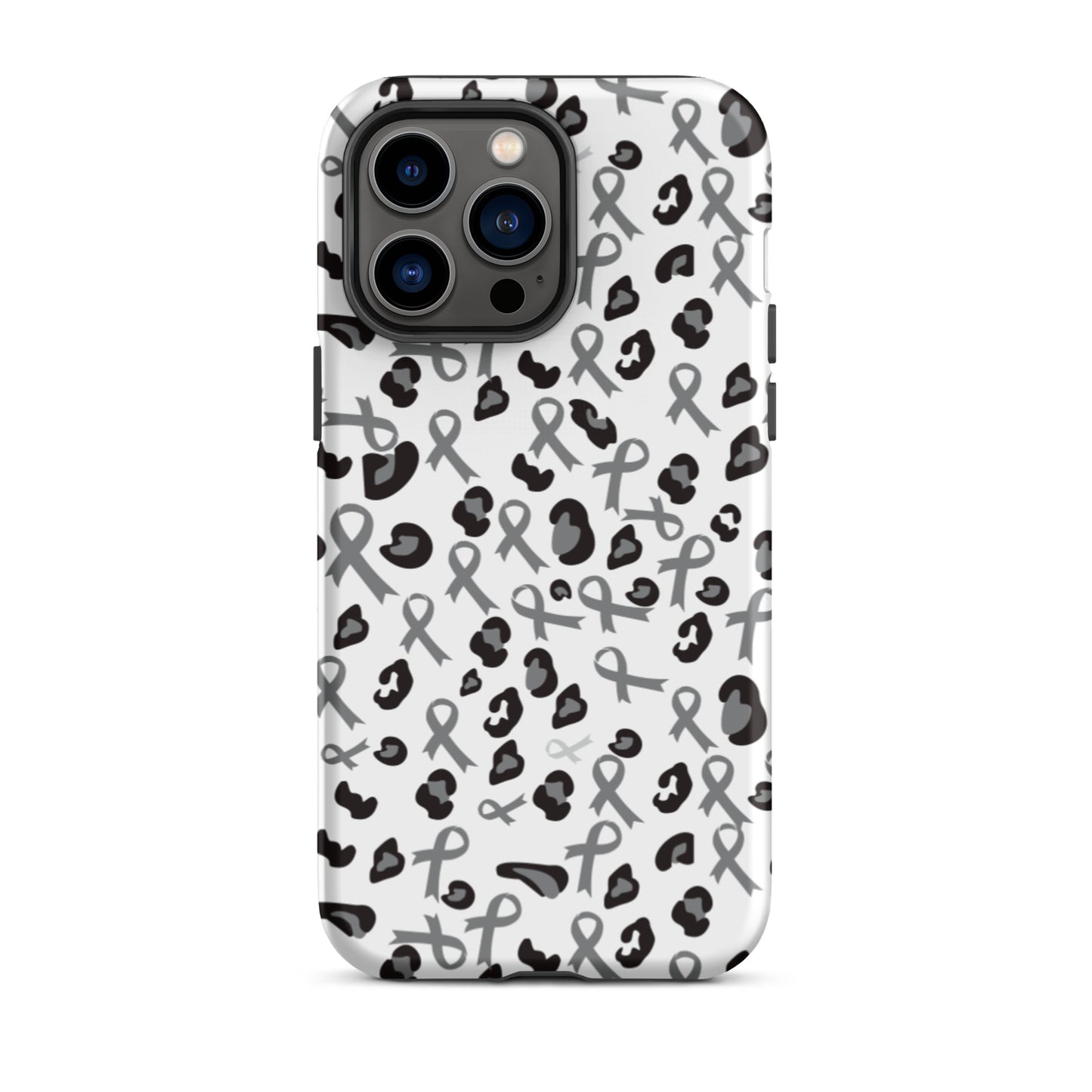 Gray & Cheetah Tough iPhone case